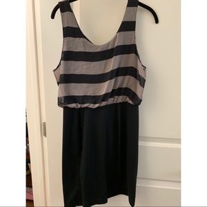 Banana Republic Formal Striped to Solid Dress